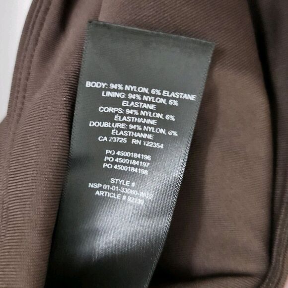 Aritzia‎ Babaton Blouse Small Mocha Brown Contour V-Neck Longsleeve Crop Stretch - Picture 4 of 9